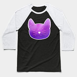 Kitty Purple Galaxy Baseball T-Shirt